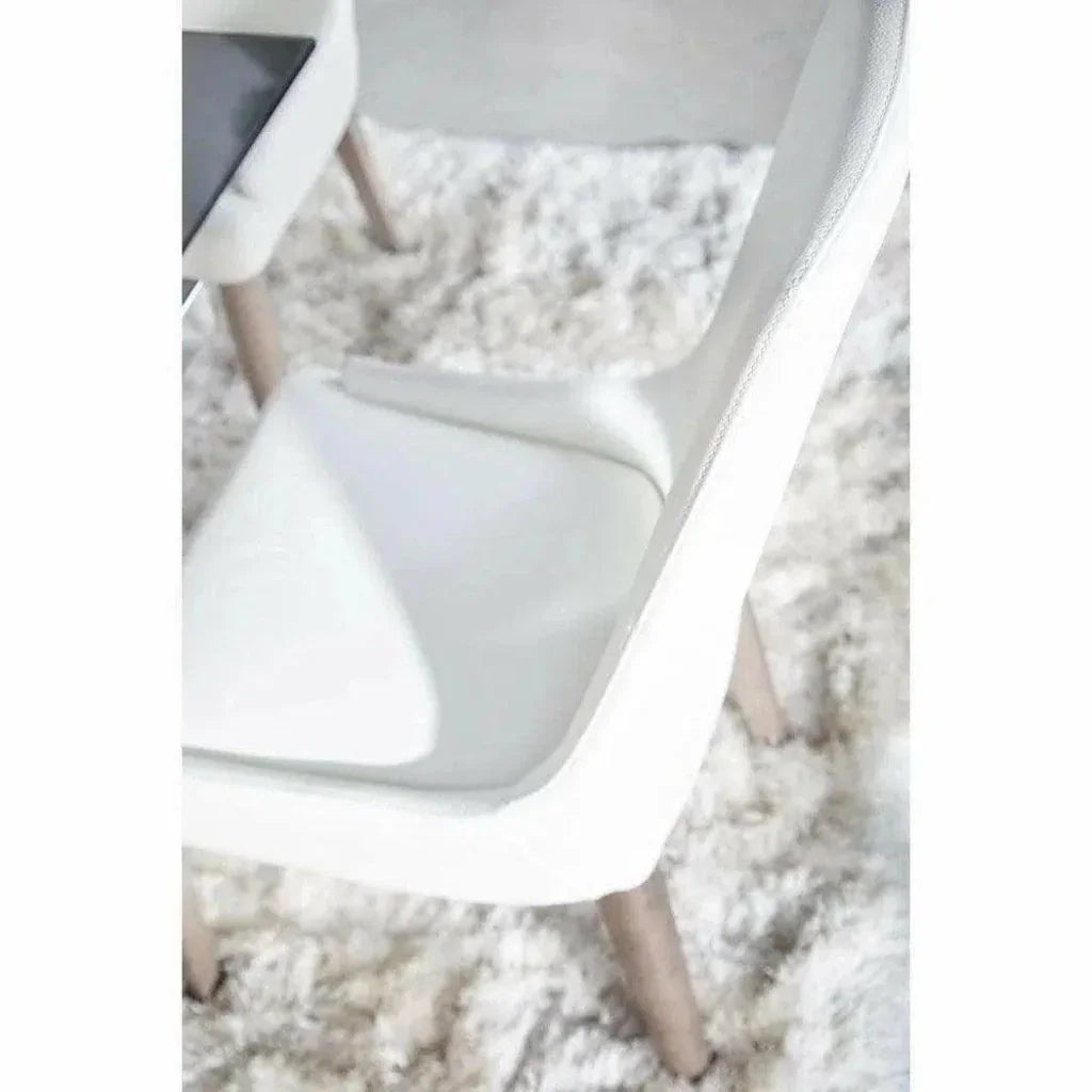 Aurora Alabaster Leather Dining Chair 2PC - LOOMLAN - Essentials For Living - Dining Chairs