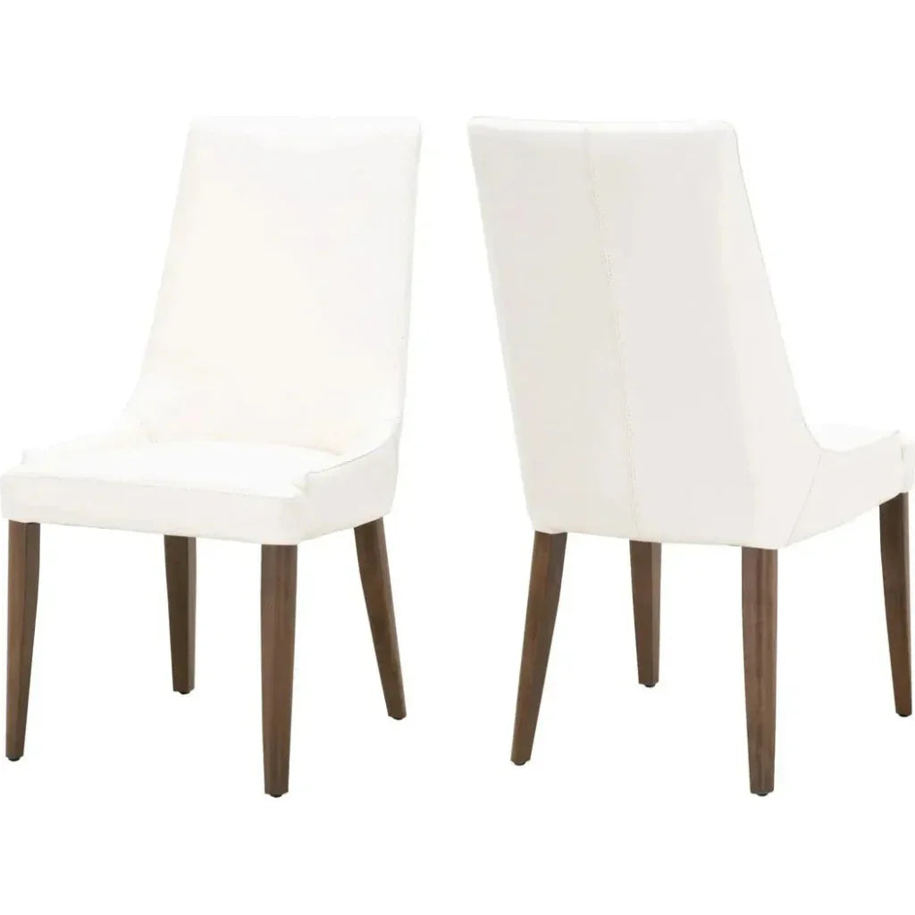 Aurora Alabaster Leather Dining Chair 2PC - LOOMLAN - Essentials For Living - Dining Chairs