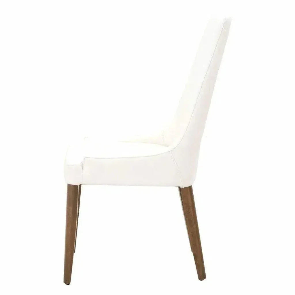Aurora Alabaster Leather Dining Chair 2PC - LOOMLAN - Essentials For Living - Dining Chairs