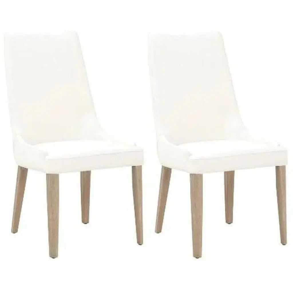 Aurora Alabaster Leather Dining Chair 2PC - LOOMLAN - Essentials For Living - Dining Chairs