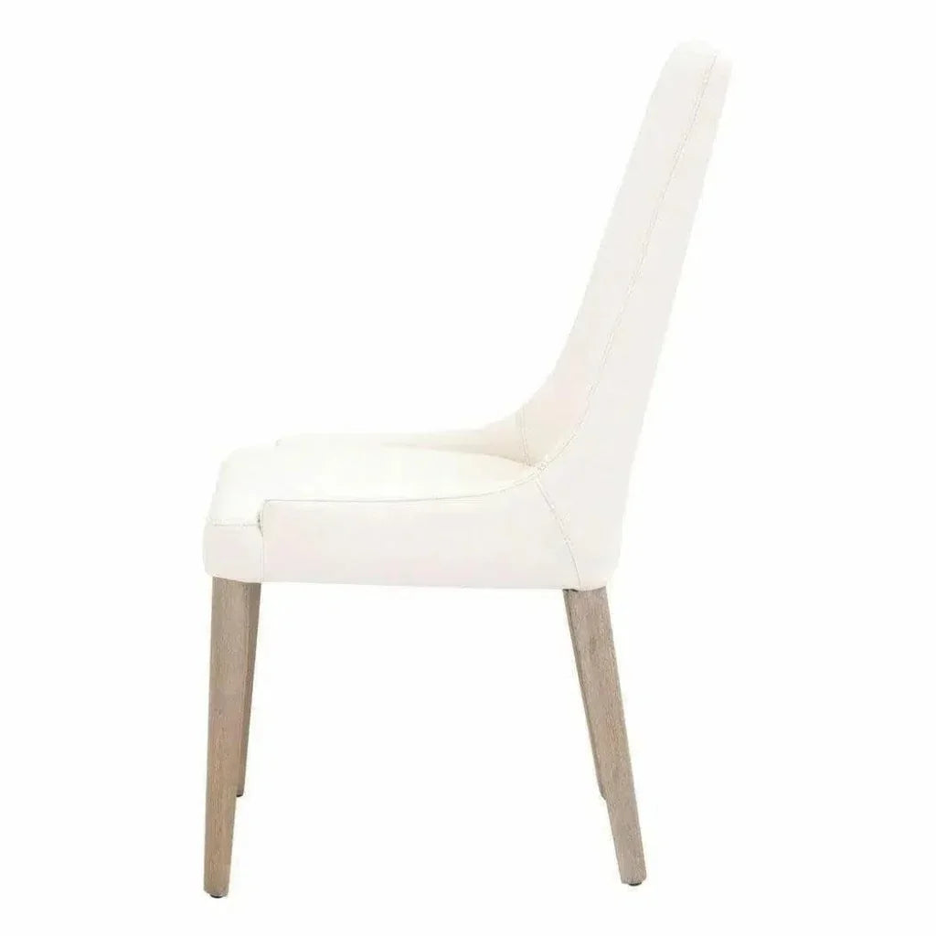 Aurora Alabaster Leather Dining Chair 2PC - LOOMLAN - Essentials For Living - Dining Chairs