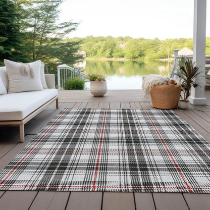 Aurora Black Washable Indoor-Outdoor Rug-Outdoor Rugs-LOOMLAN Rugs-LOOMLAN