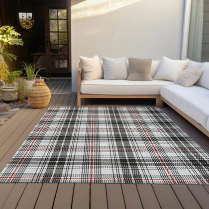 Aurora Black Washable Indoor-Outdoor Rug-Outdoor Rugs-LOOMLAN Rugs-LOOMLAN