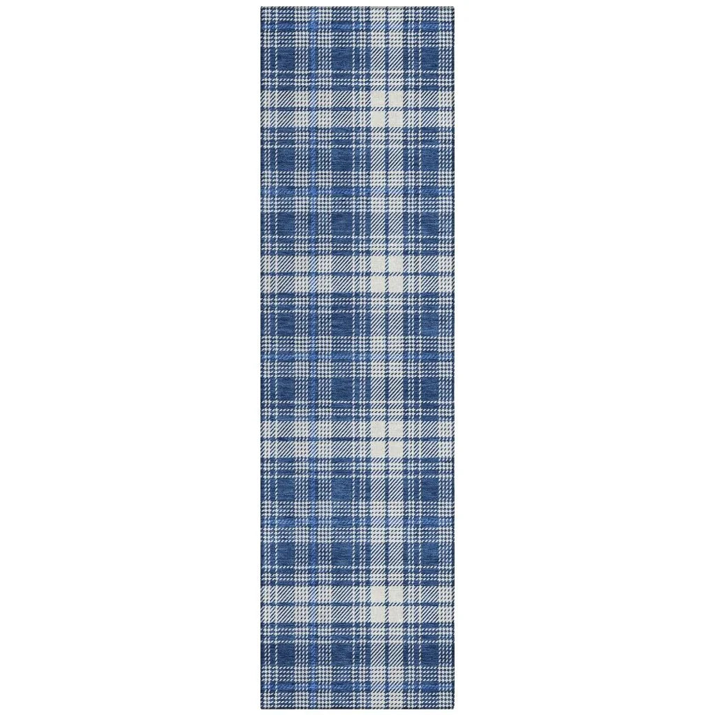 Aurora Blue Washable Indoor-Outdoor Rug-Outdoor Rugs-LOOMLAN Rugs-2'3" x 7'6"-LOOMLAN