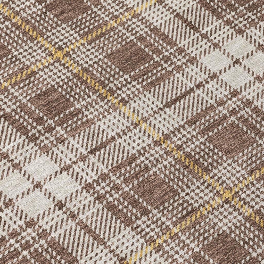 Aurora Brown Washable Indoor-Outdoor Rug-Outdoor Rugs-LOOMLAN Rugs-LOOMLAN