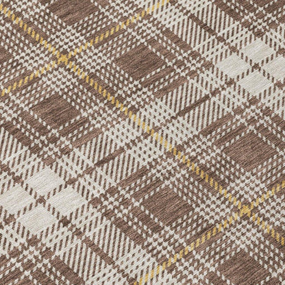 Aurora Brown Washable Indoor-Outdoor Rug-Outdoor Rugs-LOOMLAN Rugs-LOOMLAN