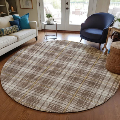 Aurora Brown Washable Indoor-Outdoor Rug-Outdoor Rugs-LOOMLAN Rugs-LOOMLAN