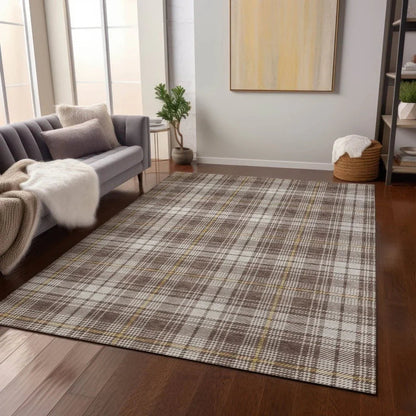 Aurora Brown Washable Indoor-Outdoor Rug-Outdoor Rugs-LOOMLAN Rugs-LOOMLAN