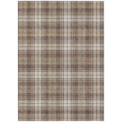 Aurora Brown Washable Indoor-Outdoor Rug-Outdoor Rugs-LOOMLAN Rugs-2'6" x 3'10"-LOOMLAN