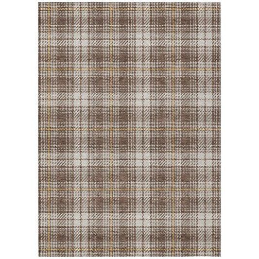 Aurora Brown Washable Indoor-Outdoor Rug-Outdoor Rugs-LOOMLAN Rugs-2'6" x 3'10"-LOOMLAN