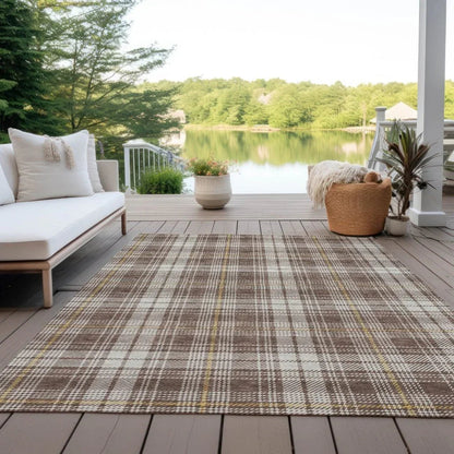 Aurora Brown Washable Indoor-Outdoor Rug-Outdoor Rugs-LOOMLAN Rugs-LOOMLAN