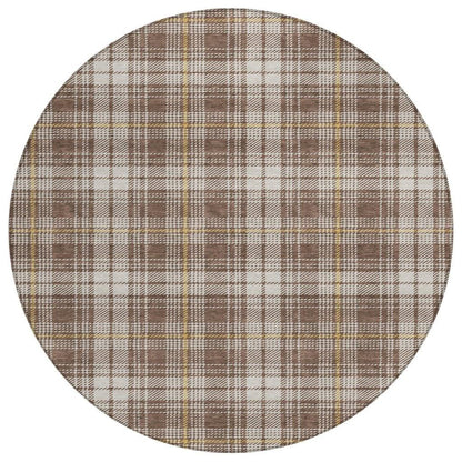 Aurora Brown Washable Indoor-Outdoor Rug-Outdoor Rugs-LOOMLAN Rugs-8' x 8'-LOOMLAN