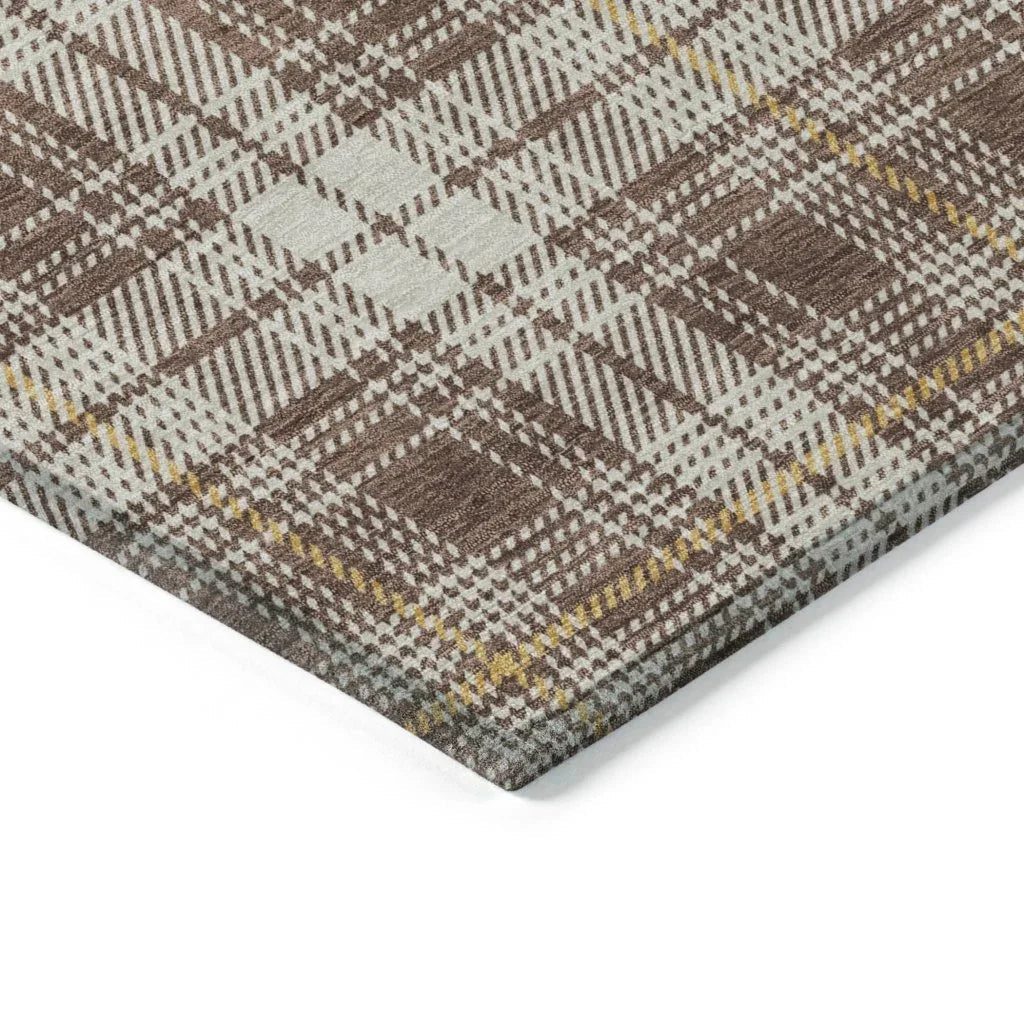 Aurora Brown Washable Indoor-Outdoor Rug-Outdoor Rugs-LOOMLAN Rugs-LOOMLAN