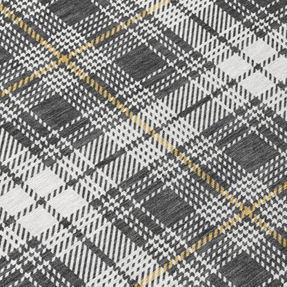 Aurora Charcoal Washable Indoor-Outdoor Rug-Outdoor Rugs-LOOMLAN Rugs-LOOMLAN