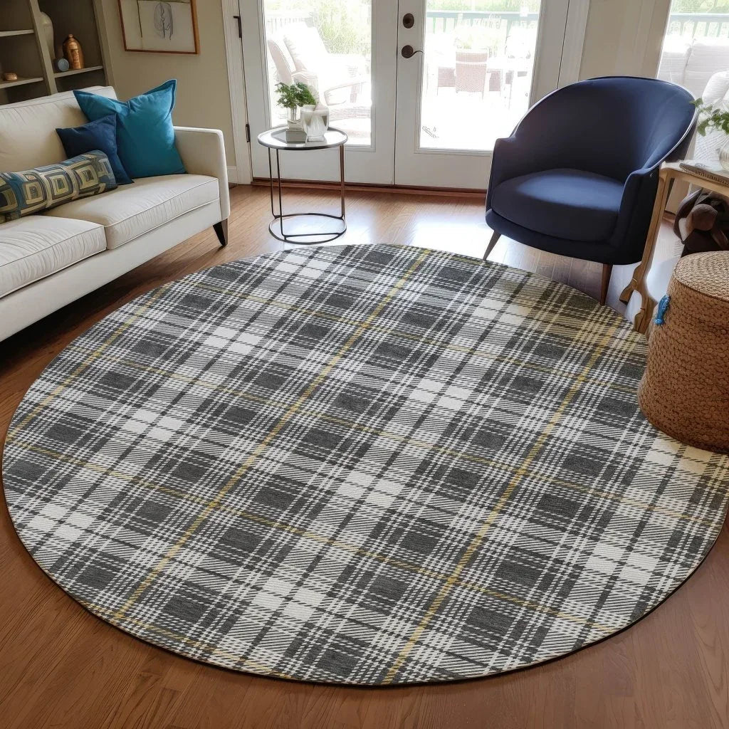 Aurora Charcoal Washable Indoor-Outdoor Rug-Outdoor Rugs-LOOMLAN Rugs-LOOMLAN