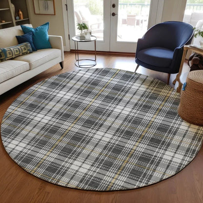 Aurora Charcoal Washable Indoor-Outdoor Rug-Outdoor Rugs-LOOMLAN Rugs-LOOMLAN