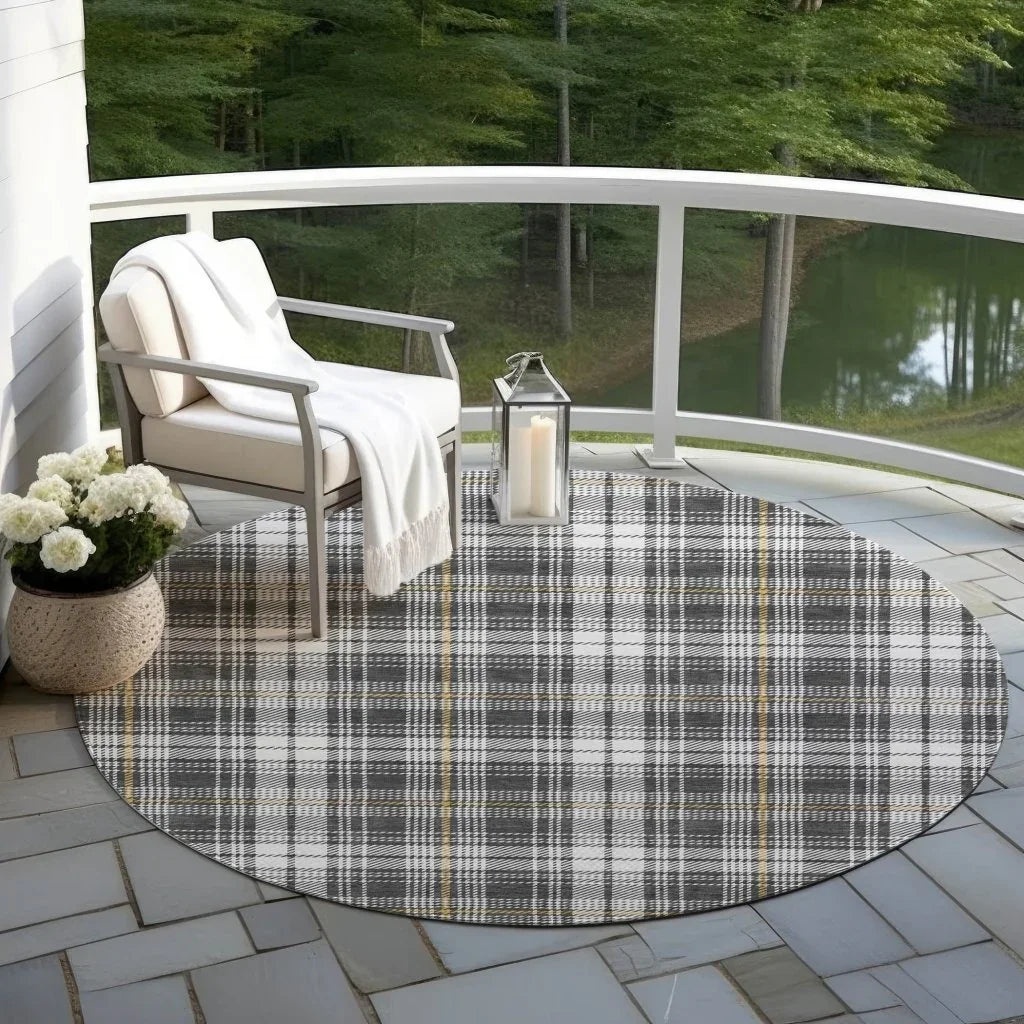 Aurora Charcoal Washable Indoor-Outdoor Rug-Outdoor Rugs-LOOMLAN Rugs-LOOMLAN