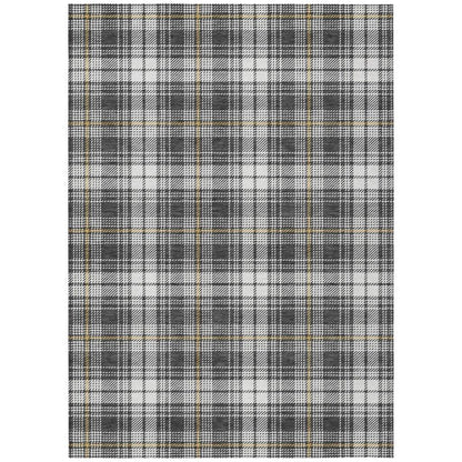 Aurora Charcoal Washable Indoor-Outdoor Rug-Outdoor Rugs-LOOMLAN Rugs-2'6" x 3'10"-LOOMLAN