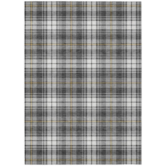 Aurora Charcoal Washable Indoor-Outdoor Rug-Outdoor Rugs-LOOMLAN Rugs-2'6" x 3'10"-LOOMLAN