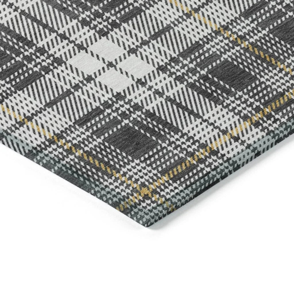 Aurora Charcoal Washable Indoor-Outdoor Rug-Outdoor Rugs-LOOMLAN Rugs-LOOMLAN