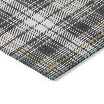 Aurora Charcoal Washable Indoor-Outdoor Rug-Outdoor Rugs-LOOMLAN Rugs-LOOMLAN