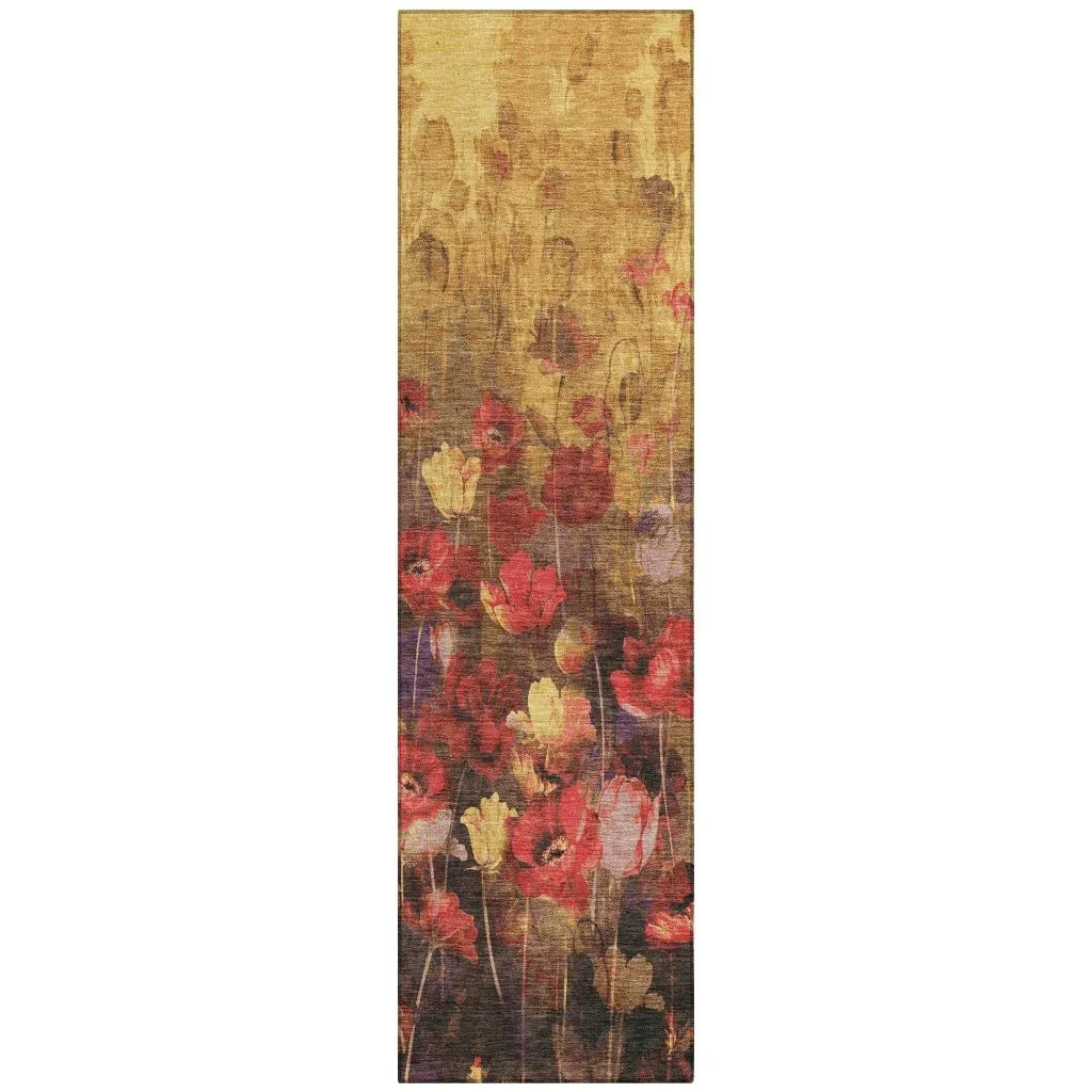 Aurora Gold Washable Indoor-Outdoor Rug-Outdoor Rugs-LOOMLAN Rugs-2'3" x 7'6"-LOOMLAN