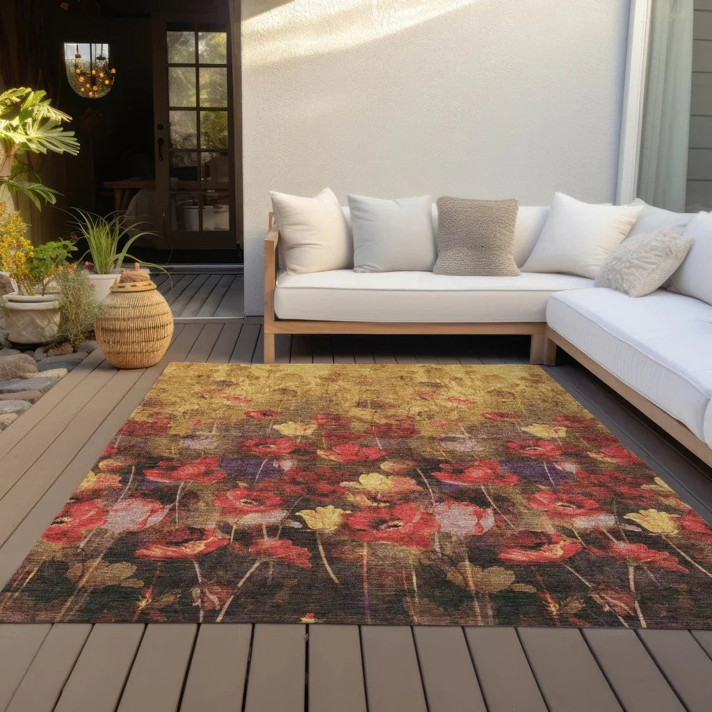 Aurora Gold Washable Indoor-Outdoor Rug-Outdoor Rugs-LOOMLAN Rugs-LOOMLAN