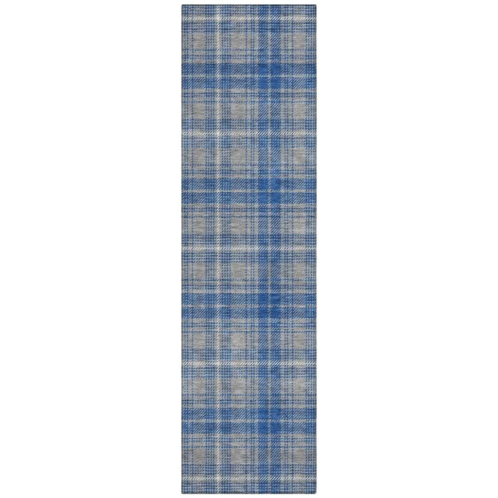 Aurora Gray Washable Indoor-Outdoor Rug-Outdoor Rugs-LOOMLAN Rugs-2'3" x 7'6"-LOOMLAN