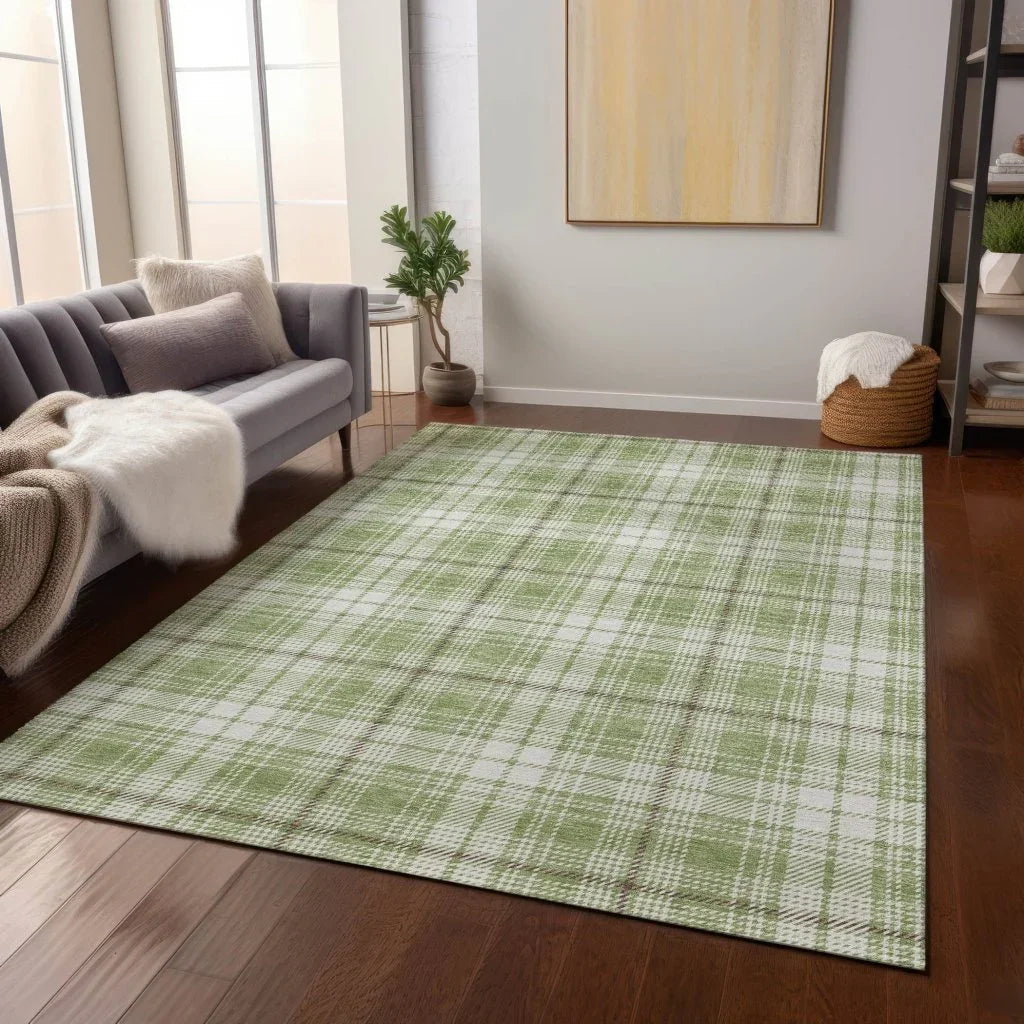 Aurora Green Washable Indoor-Outdoor Rug-Outdoor Rugs-LOOMLAN Rugs-LOOMLAN