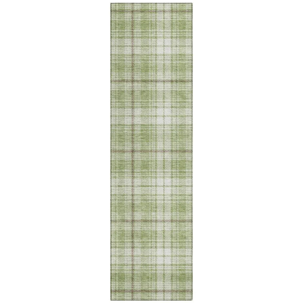 Aurora Green Washable Indoor-Outdoor Rug-Outdoor Rugs-LOOMLAN Rugs-2'3" x 7'6"-LOOMLAN