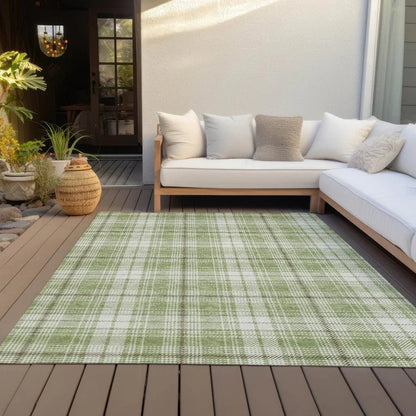 Aurora Green Washable Indoor-Outdoor Rug-Outdoor Rugs-LOOMLAN Rugs-LOOMLAN