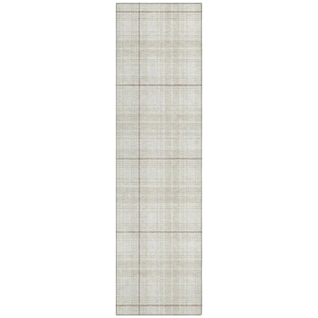 Aurora Ivory Washable Indoor-Outdoor Rug-Outdoor Rugs-LOOMLAN Rugs-2'3" x 7'6"-LOOMLAN