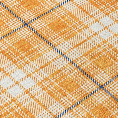 Aurora Orange Washable Indoor-Outdoor Rug-Outdoor Rugs-LOOMLAN Rugs-LOOMLAN