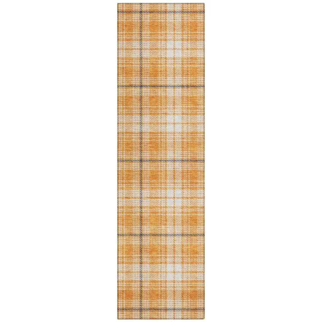 Aurora Orange Washable Indoor-Outdoor Rug-Outdoor Rugs-LOOMLAN Rugs-2'3" x 7'6"-LOOMLAN