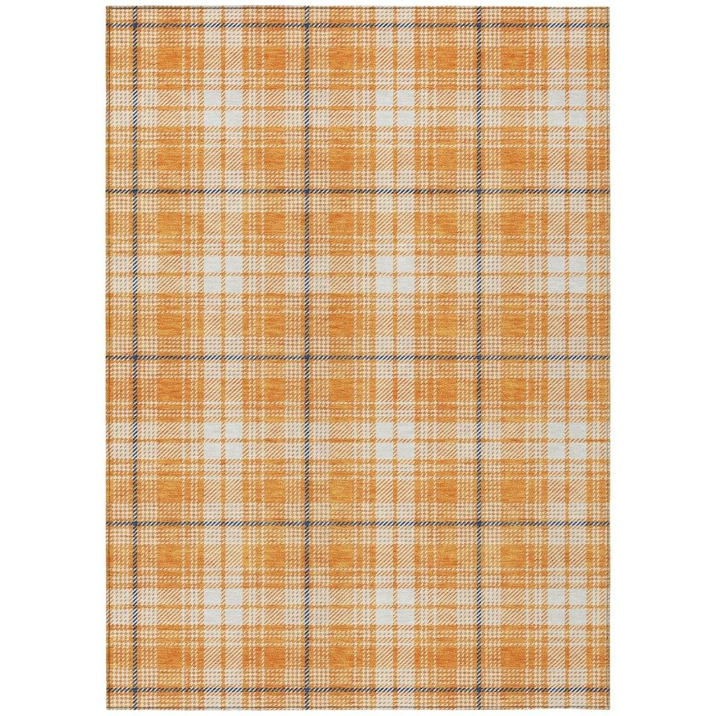 Aurora Orange Washable Indoor-Outdoor Rug-Outdoor Rugs-LOOMLAN Rugs-2'6" x 3'10"-LOOMLAN