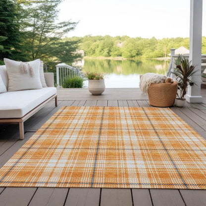 Aurora Orange Washable Indoor-Outdoor Rug-Outdoor Rugs-LOOMLAN Rugs-LOOMLAN
