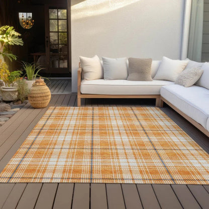Aurora Orange Washable Indoor-Outdoor Rug-Outdoor Rugs-LOOMLAN Rugs-LOOMLAN