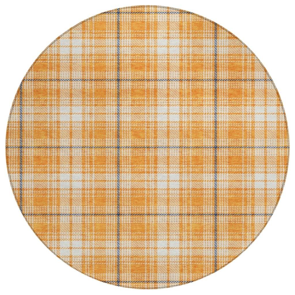 Aurora Orange Washable Indoor-Outdoor Rug-Outdoor Rugs-LOOMLAN Rugs-8' x 8'-LOOMLAN