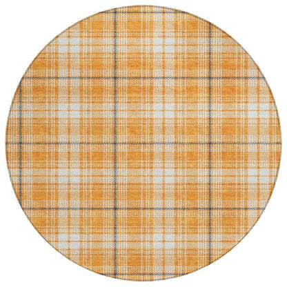Aurora Orange Washable Indoor-Outdoor Rug-Outdoor Rugs-LOOMLAN Rugs-8' x 8'-LOOMLAN