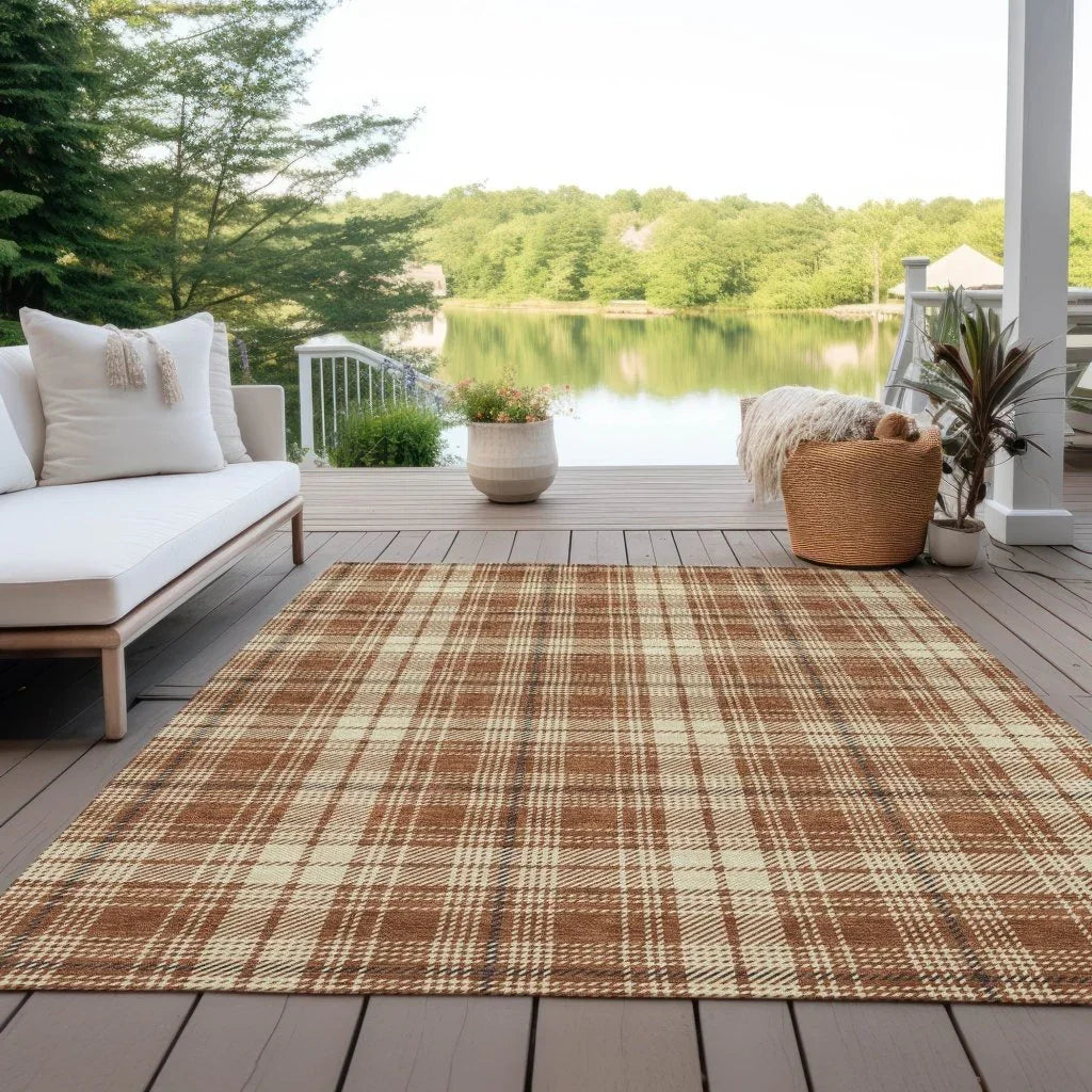 Aurora Paprika Washable Indoor-Outdoor Rug-Outdoor Rugs-LOOMLAN Rugs-LOOMLAN