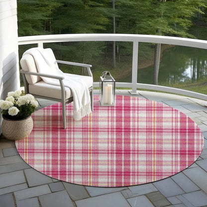 Aurora Pink Washable Indoor-Outdoor Rug-Outdoor Rugs-LOOMLAN Rugs-LOOMLAN