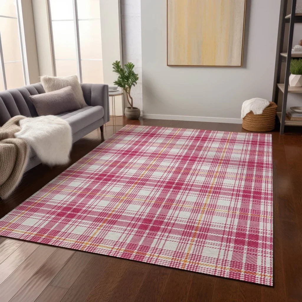 Aurora Pink Washable Indoor-Outdoor Rug-Outdoor Rugs-LOOMLAN Rugs-LOOMLAN