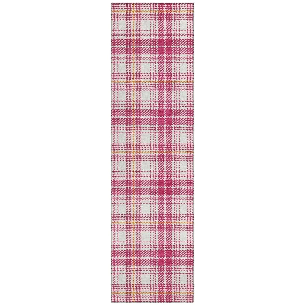 Aurora Pink Washable Indoor-Outdoor Rug-Outdoor Rugs-LOOMLAN Rugs-2'3" x 7'6"-LOOMLAN