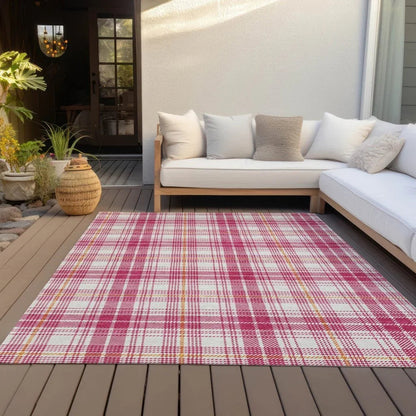 Aurora Pink Washable Indoor-Outdoor Rug-Outdoor Rugs-LOOMLAN Rugs-LOOMLAN