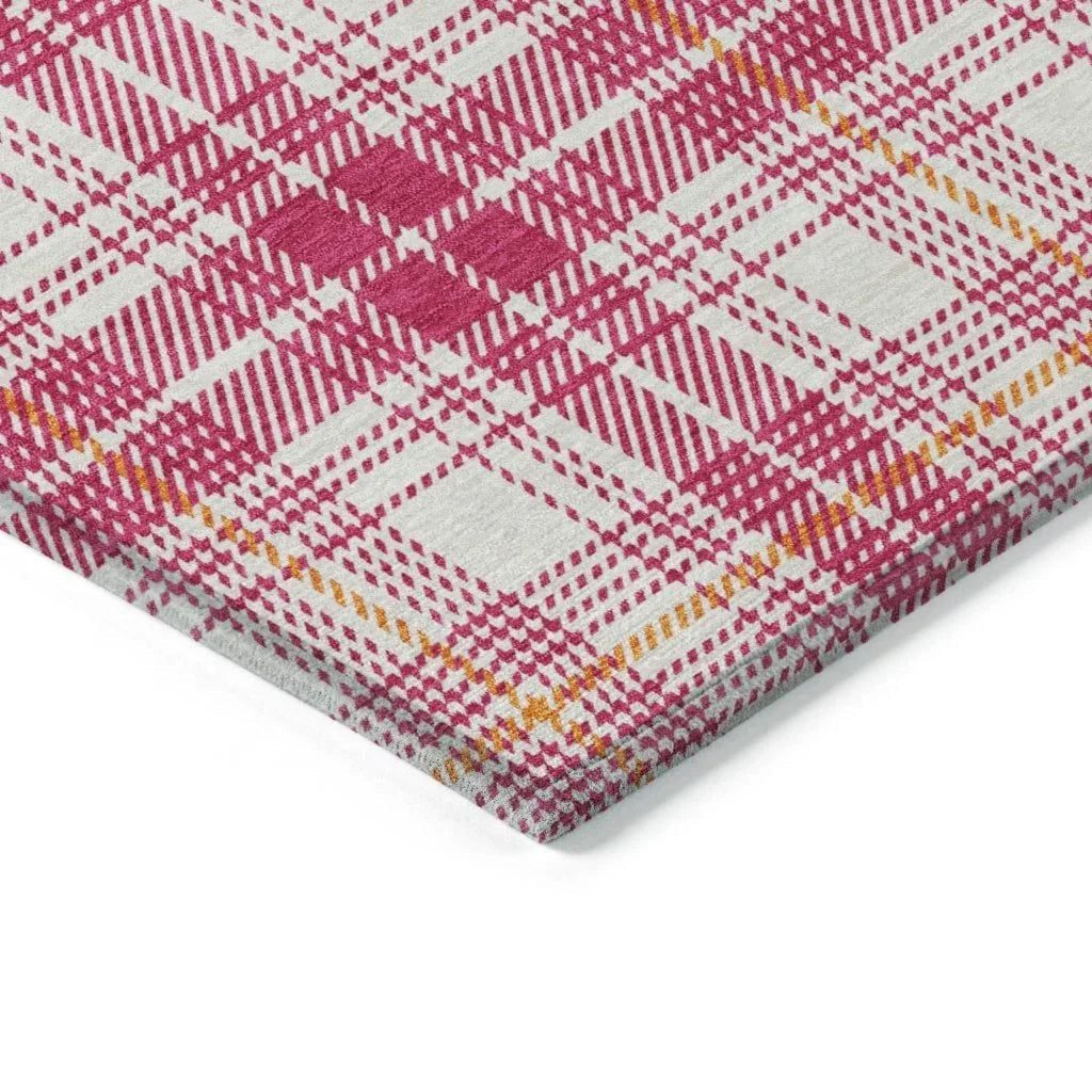 Aurora Pink Washable Indoor-Outdoor Rug-Outdoor Rugs-LOOMLAN Rugs-LOOMLAN