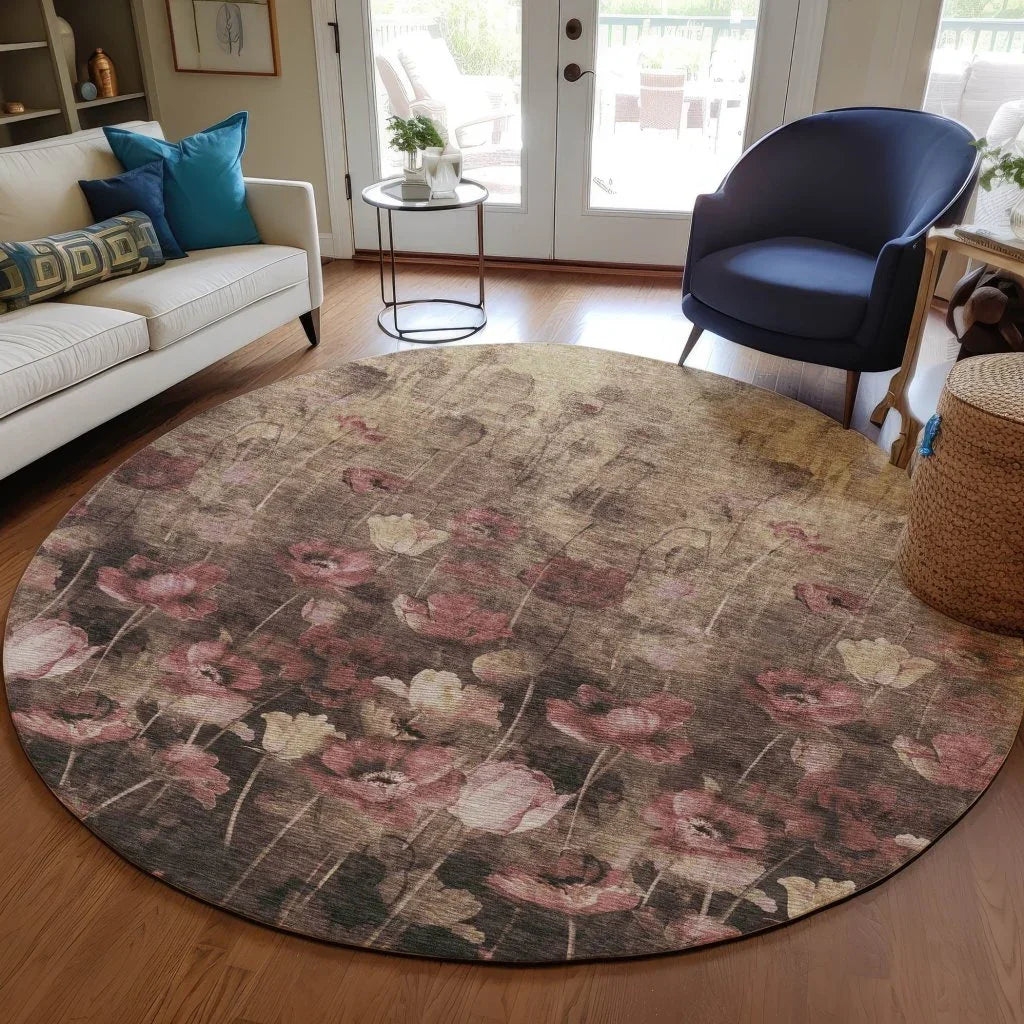 Aurora Taupe Washable Indoor-Outdoor Rug-Outdoor Rugs-LOOMLAN Rugs-LOOMLAN