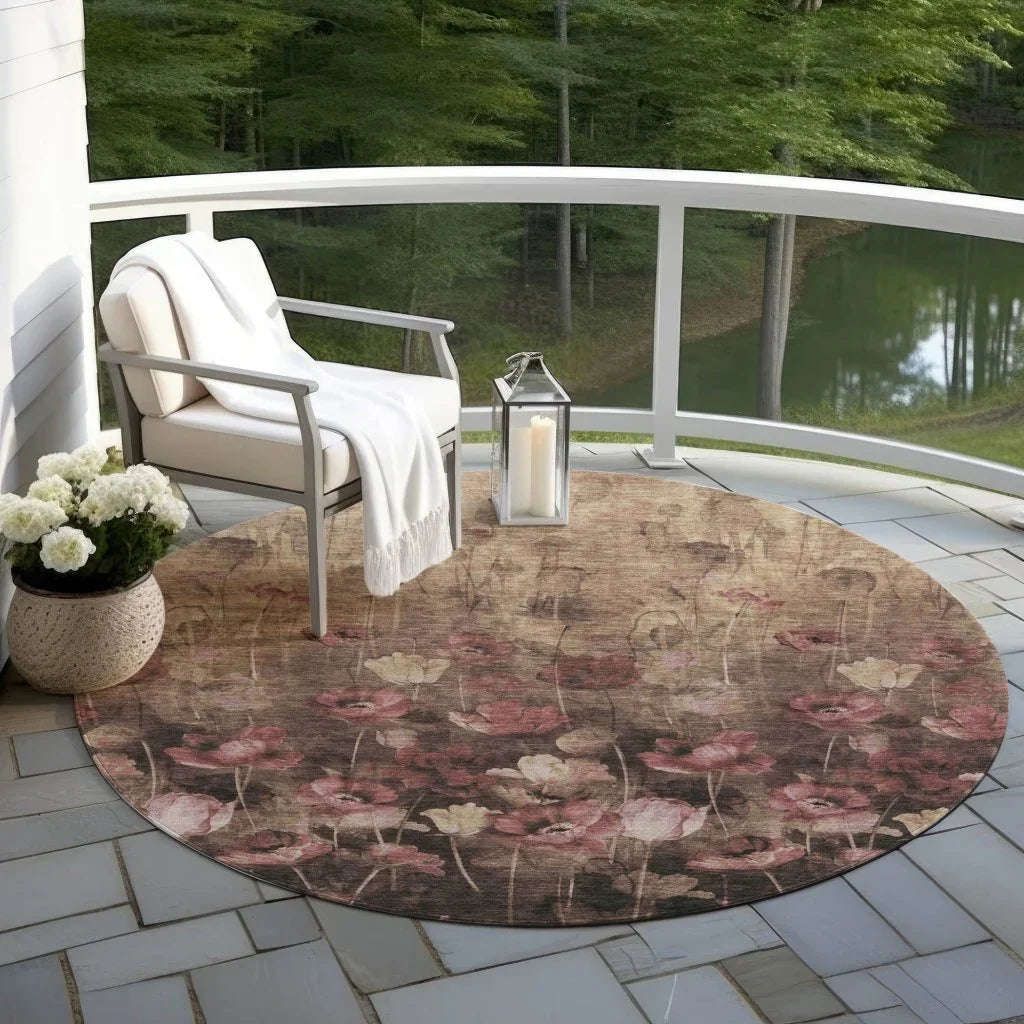 Aurora Taupe Washable Indoor-Outdoor Rug-Outdoor Rugs-LOOMLAN Rugs-LOOMLAN