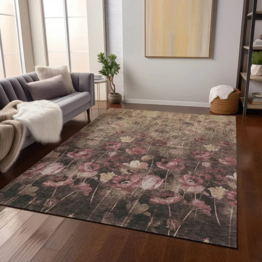 Aurora Taupe Washable Indoor-Outdoor Rug-Outdoor Rugs-LOOMLAN Rugs-LOOMLAN