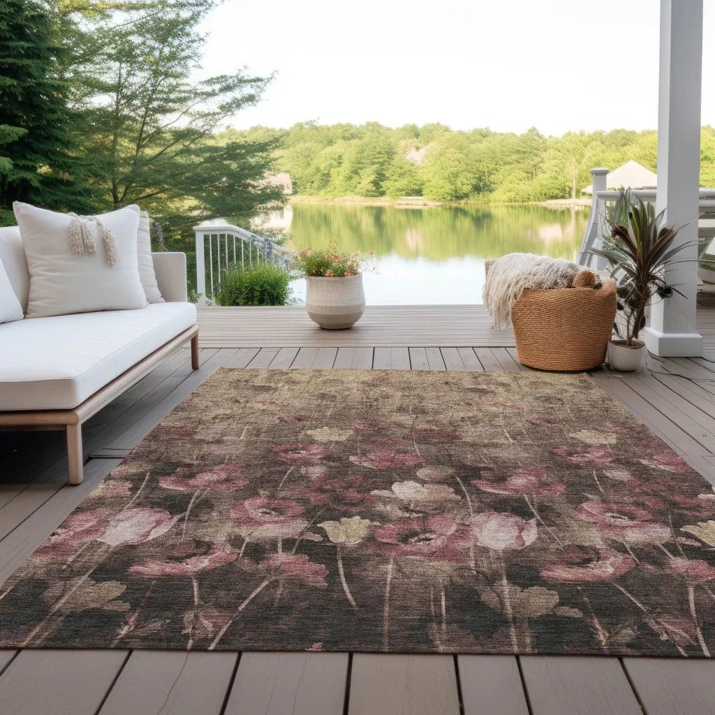 Aurora Taupe Washable Indoor-Outdoor Rug-Outdoor Rugs-LOOMLAN Rugs-LOOMLAN