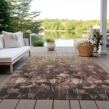 Aurora Taupe Washable Indoor-Outdoor Rug-Outdoor Rugs-LOOMLAN Rugs-LOOMLAN